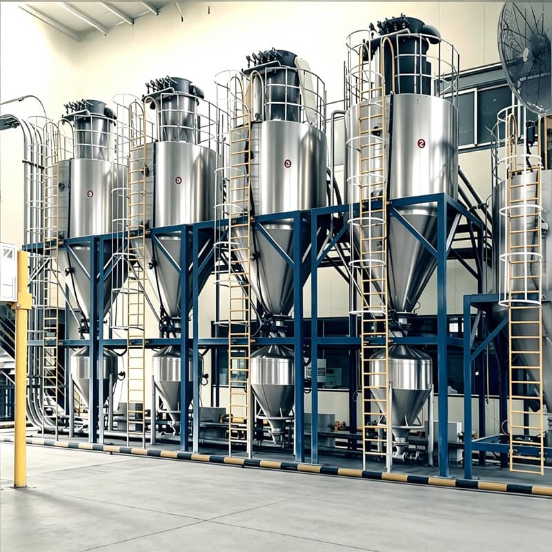 Dense phase pneumatic conveying system with pressure vessel sending tank for abrasive material transfer - Guanjiang