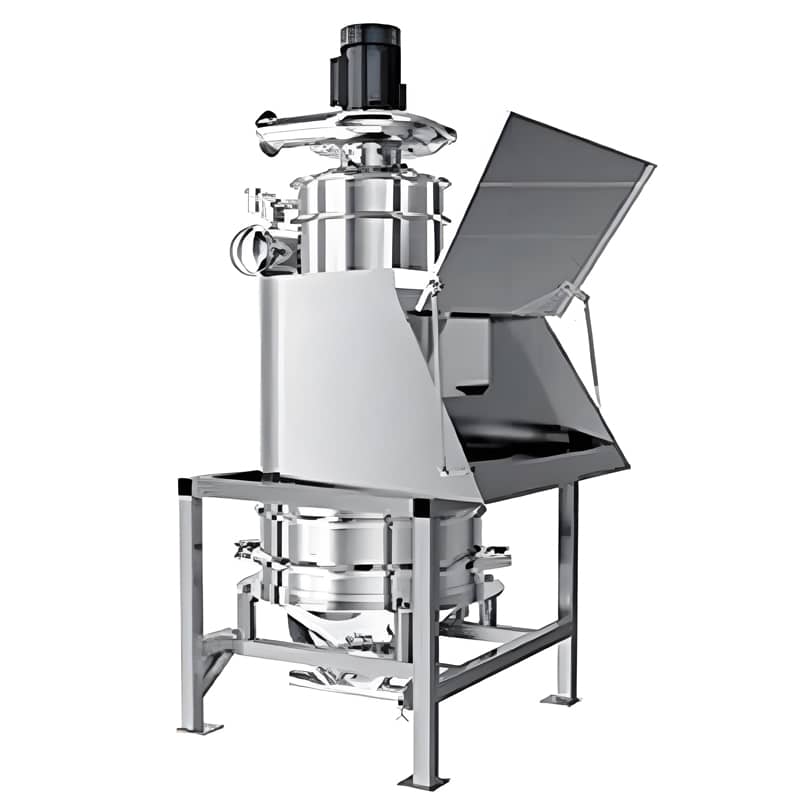 Dust-free bag dumping station for chemical powder