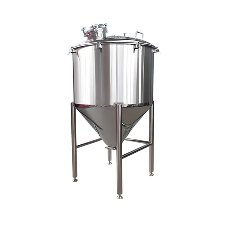 Stainless steel powder storage silo with cone hopper and support legs - Guanjiang