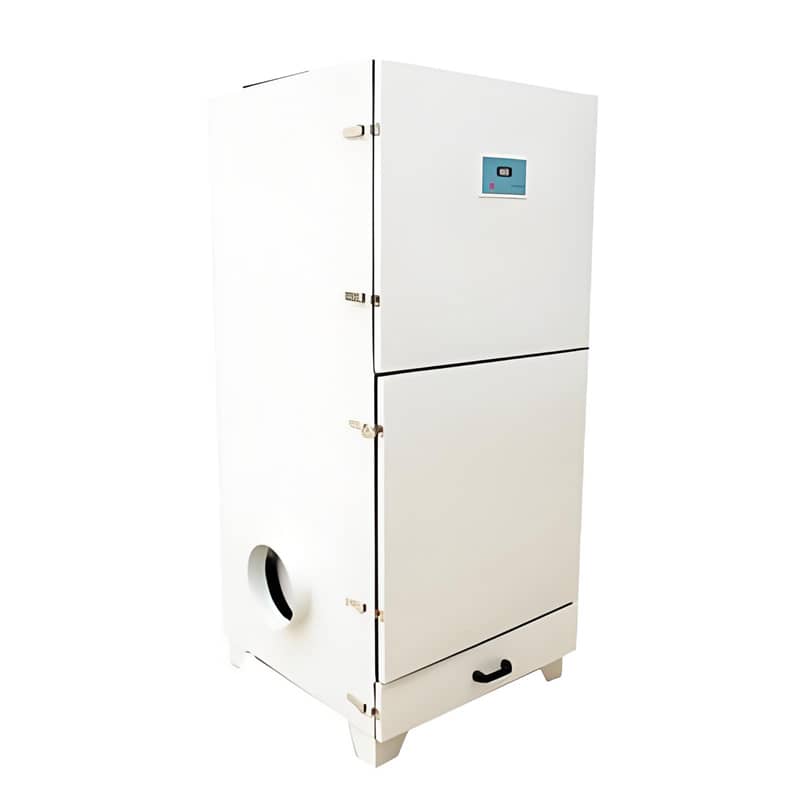 Pulse-jet cleaning system showing filter bags and compressed air manifold