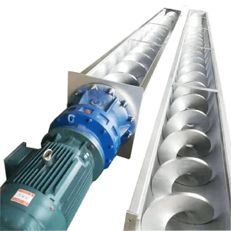 Custom auger flighting showing standard pitch spiral for granular material transport