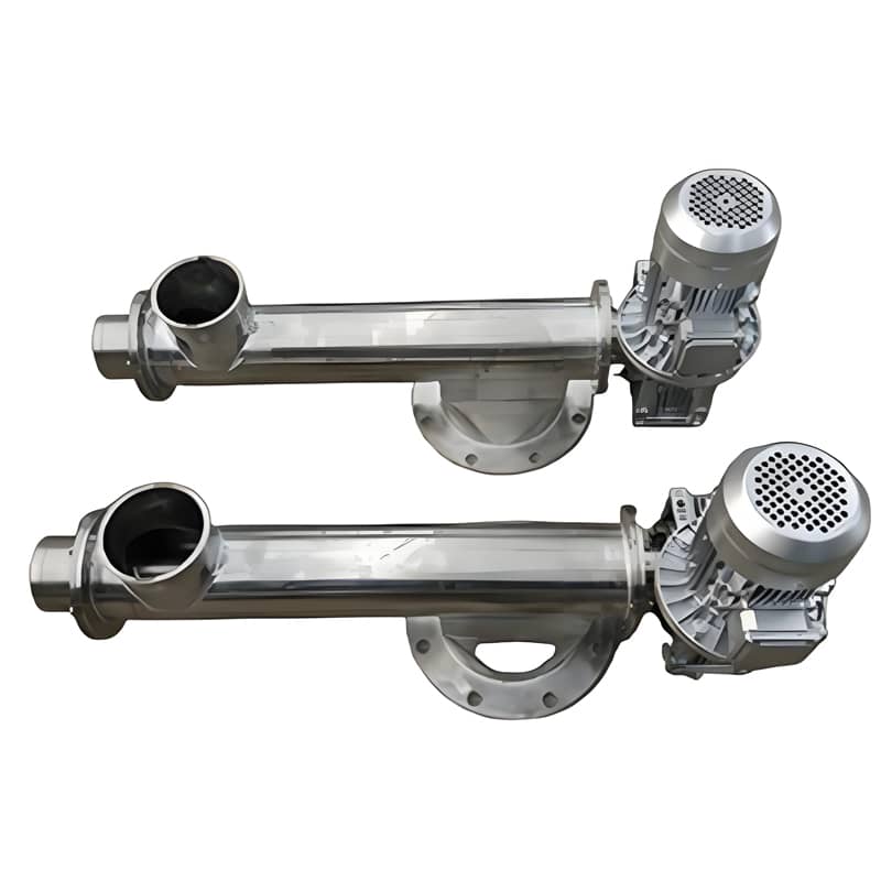 Stainless steel screw conveyor with enclosed U-trough design for powder handling - Guanjiang