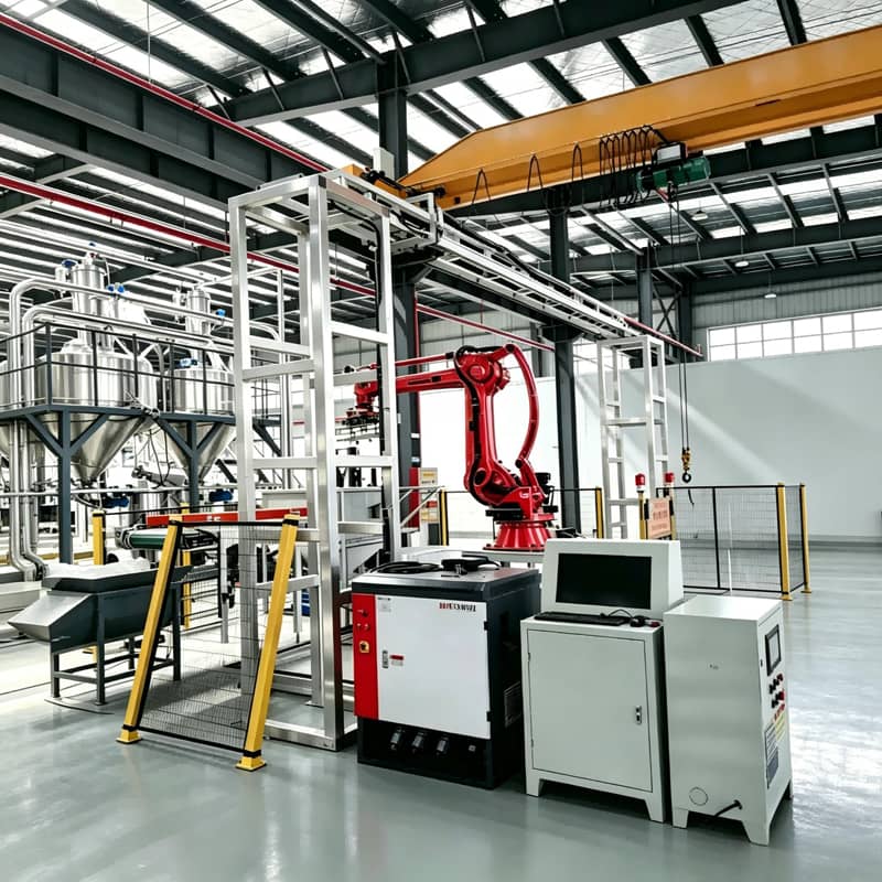 Automatic powder batching system installed in customer production facility