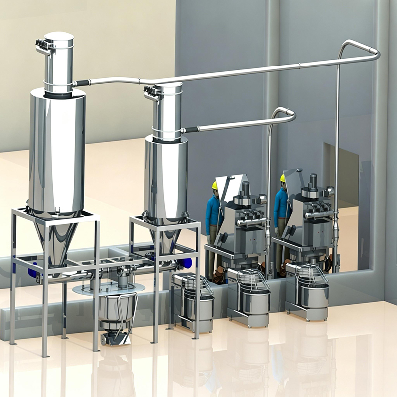 Food batching system installed in bakery food processing production facility